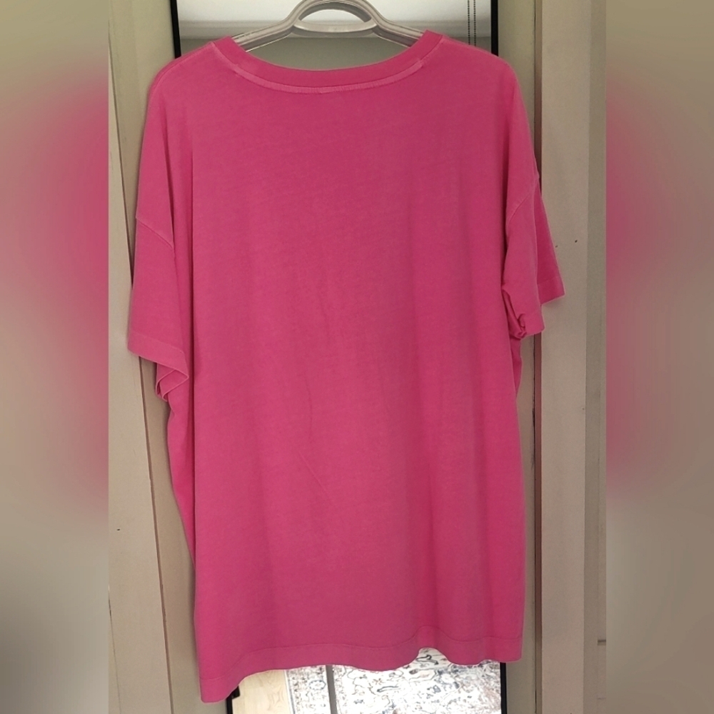 Short-Sleeve Vintage Tunic Flamingo Pink T-Shirt - Picture 4 of 8